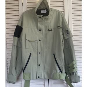 UNM Original Design Canvas Military Style Utility Smart Jacket Sage Size M EUC